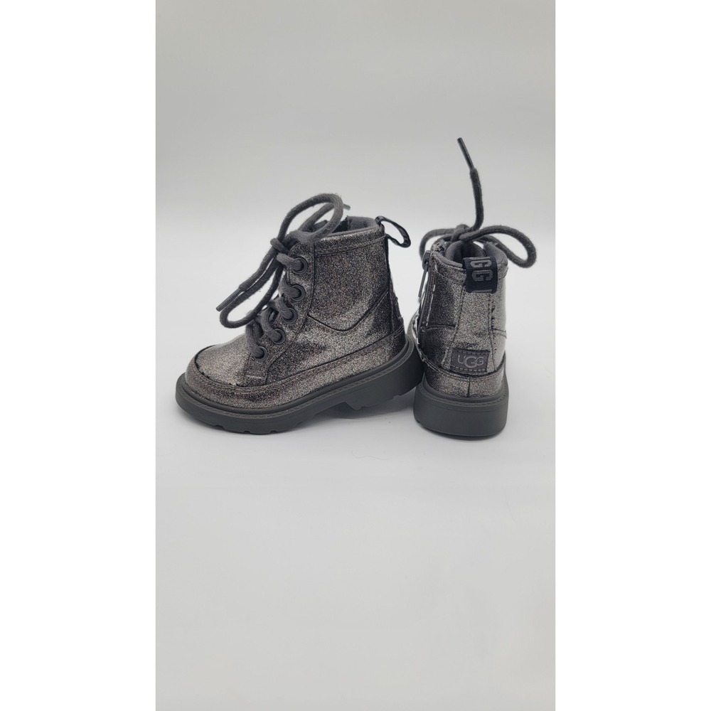 UGG Glitter Combat Boots Toddler Girls Size‎ 7 Gray Side Zip